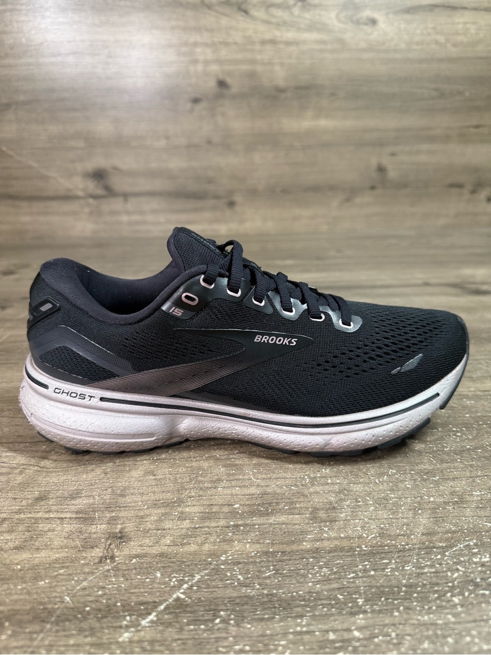 Brooks Ghost 15 Womens Size 10 B Black Pink Running Shoes Sneakers 120380